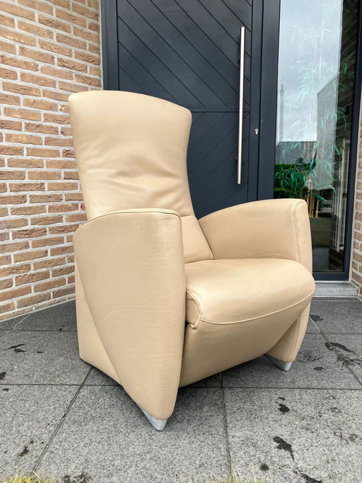 Jori Vinci Medi Multi-move Relax TV chair Beige leather Zgan!!!
