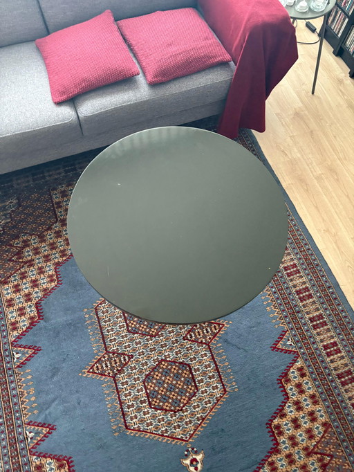 Table Bauhaus Chrome/bois laqué, gris foncé/vert menthe