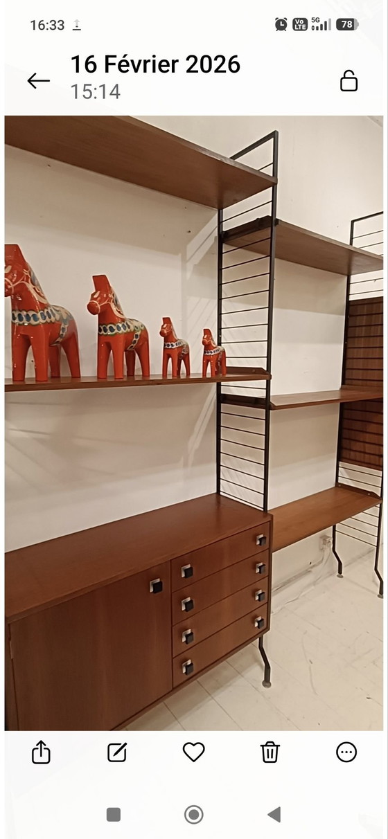 Libreria Combineurop Teak XXL, Meurop, Librerie, Legno, Ferro, Marrone (foto 5 di 6)