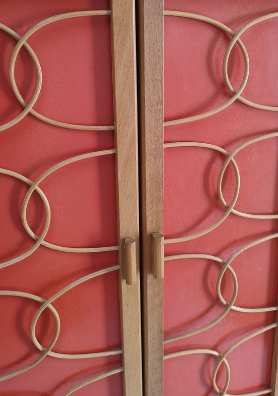 Image 1 of Puppengarderobe aus Holzgeflecht im Stil der 60er Jahre