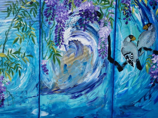 Glicine giapponese J389 - trittico di impasto a spatola