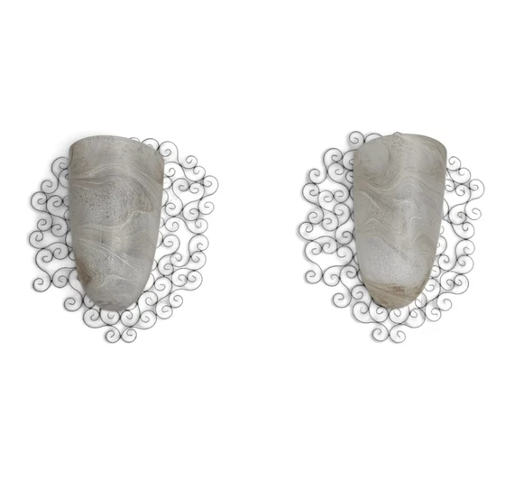 Applique in ferro battuto con vetro ambrato satinato / cornice in metallo – Glass (photo 5 of 18)