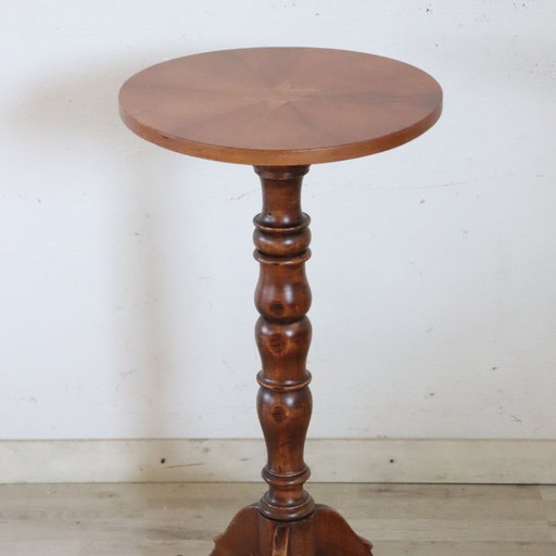 Vintage Pedestal Table in Walnut, Italy 1990s