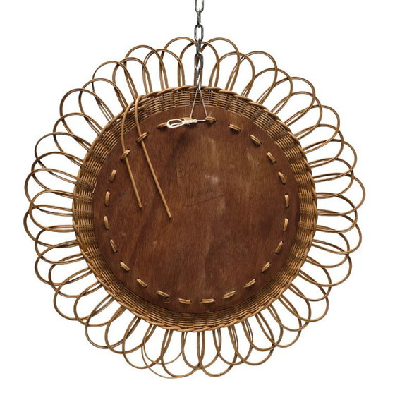 Image 1 of Specchio rotondo in rattan vintage