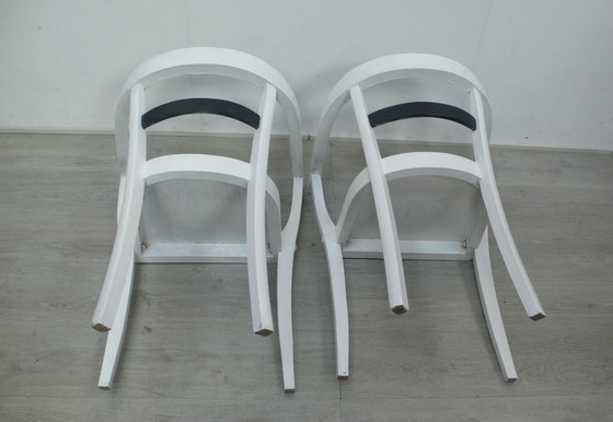 Image 1 of 2 Armlehnstühle German Bauhaus Ära Gropius Stil, Weiß + Nachtgrau 1920er