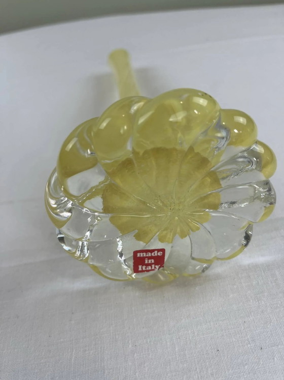 Gedraaide gele kunstglazen soliflores – Vazen, Crystal, Glass, Vintage (photo 7 of 9)