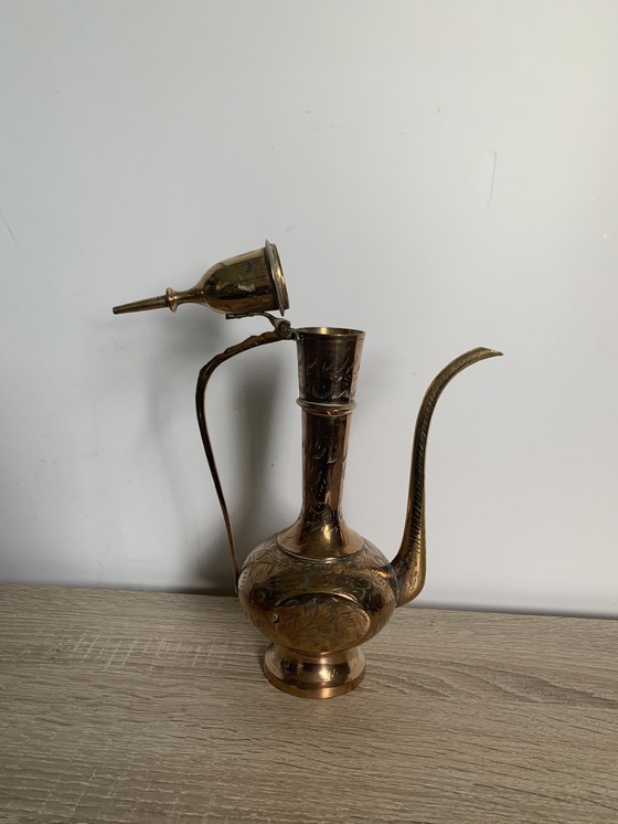 Image 1 of Vintage antique brass pouring jug