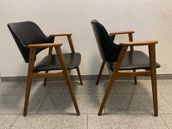 2 x Mid Century Teak Armchairs | Erik Kirkegaard Danish Design 60s | Vintage Pair – Glostrup, Dining chairs (photo 3 of 9)