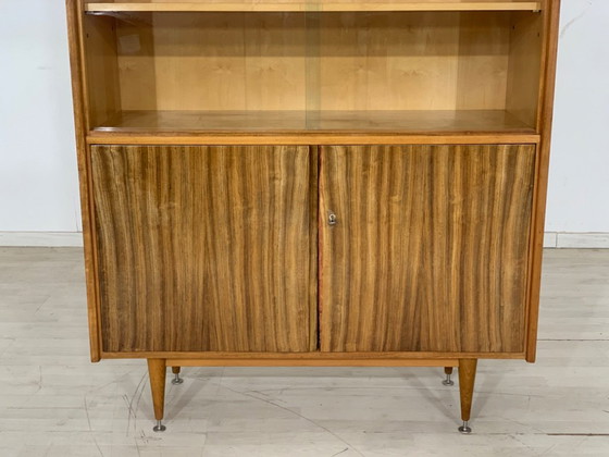 Image 1 of Mid century highboard vitrinekast servieskast vintage