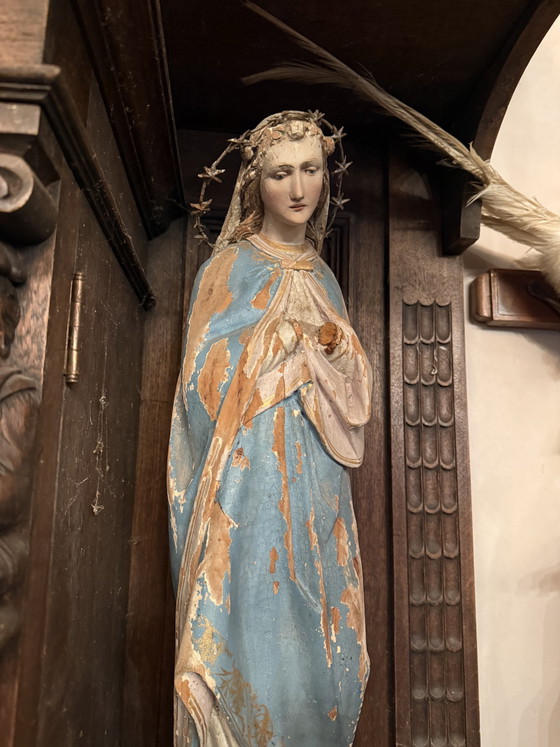 Antike Marienstatue – Dekorative Objekte, Wood (photo 8 of 8)
