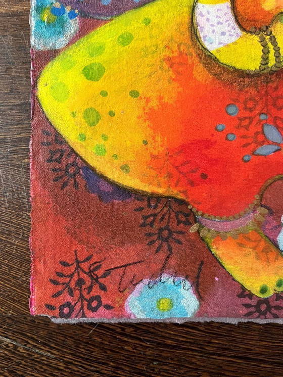 Image 1 of Gesigneerd werk in gemengde techniek Sabine Tuchel