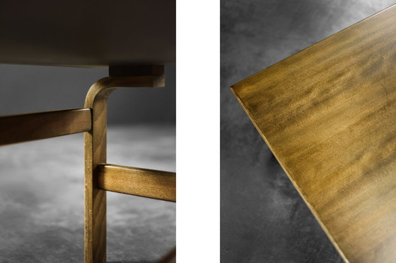 Image 1 of Vintage Zeldzame Mid Century Scandinavisch Modern Bruin Eiken Salontafel van Karl-Erik Ekselius voor JOC Vetlanda, jaren 1960