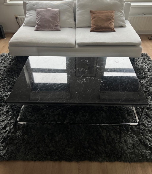 TemaHome Table basse Prairie marbre noir 120x75x32cm
