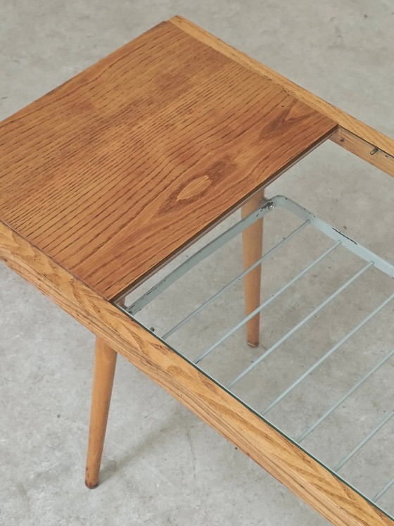 Wood, metal and glass coffee table by Jitona 1960 – polished steel, Mid Century Modern (photo 8 of 16)