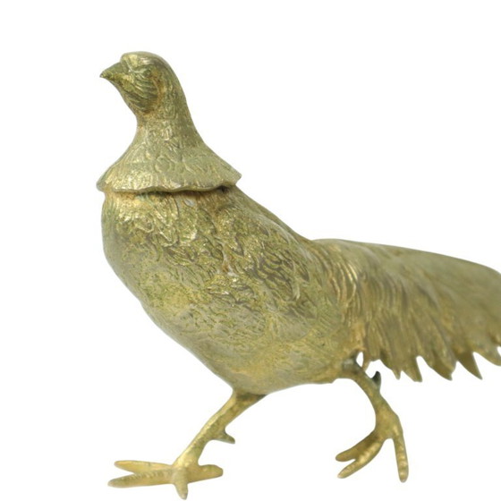Image 1 of Vintage Couple Copper Pheasant Statues