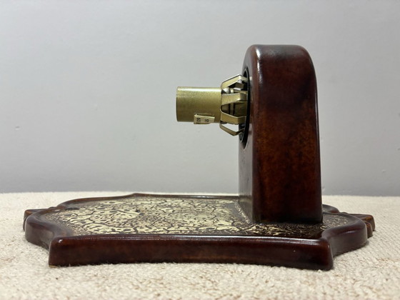 PAN Keramik ceramic wall or ceiling lamp, brown lava glaze, 1970s, Wall lights (photo 6 of 7)
