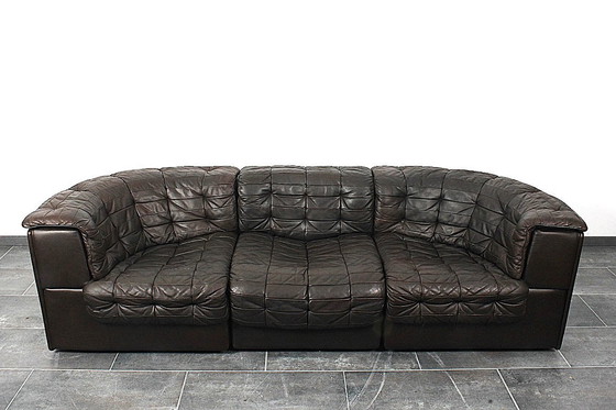 Image 1 of De Sede DS11 a due posti in pelle patchwork marrone