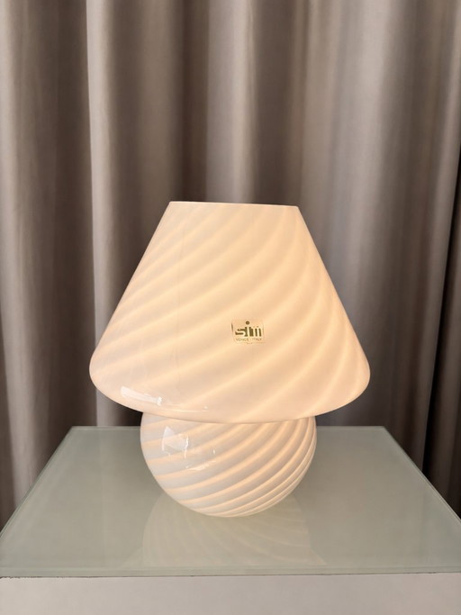 Lampada da tavolo vintage anni '70 in vetro di Murano con motivo a spirale – SIM Venezia – tafellampen, Glass (photo 2 of 15)