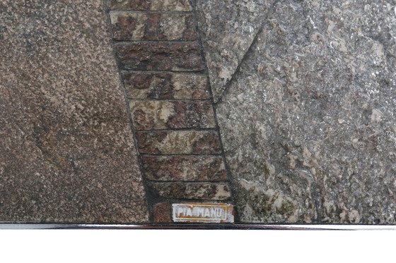 Image 1 of Table basse brutaliste faite et signée par Pia Manu, années 1960