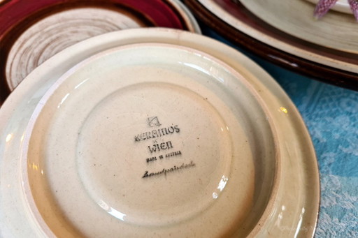 Vienna, Keramos Von Wien pottery '70 Dessert| pastry set (9)