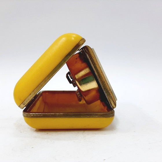 Image 1 of Vintage Rare Travel Mechanical Alarm Clock Aradora, 8 Ruby Jewels