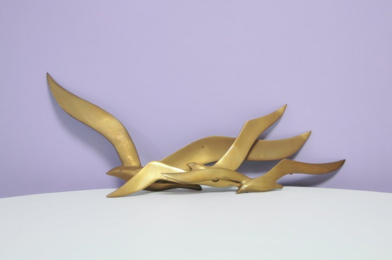 Image 1 of Satz x3 Bronze Gold Wand Vögel