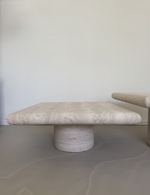 Vintage Travertine Coffee Table Set