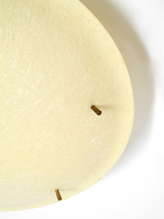 Image 1 of Äußerst seltene große runde Mid Century Modern Deckenleuchte aus Fiberglas | Ø 55 cm | Ø 21.65"