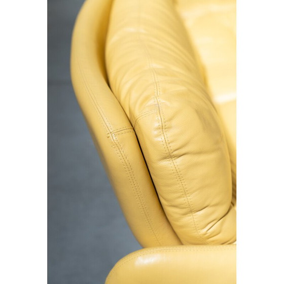 Image 1 of Vintage yellow leather seating set by Ammannati and Vitelli for Brunati, Italy 1970