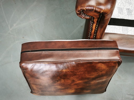 Poltrona Chesterfield contemporanea in pelle con schienale alto, realizzata a mano, anni 2010. – Poltrone (photo 7 of 17)