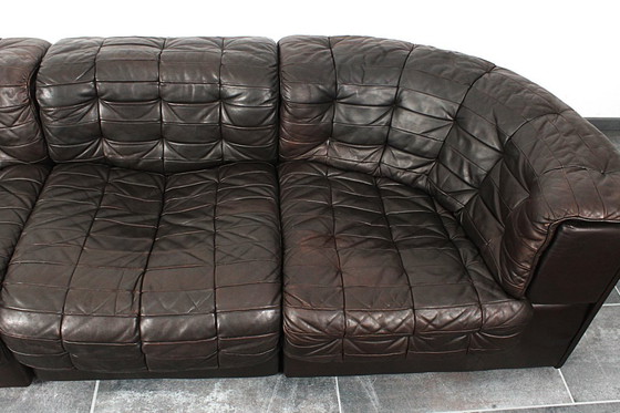 Image 1 of De Sede DS11 a due posti in pelle patchwork marrone