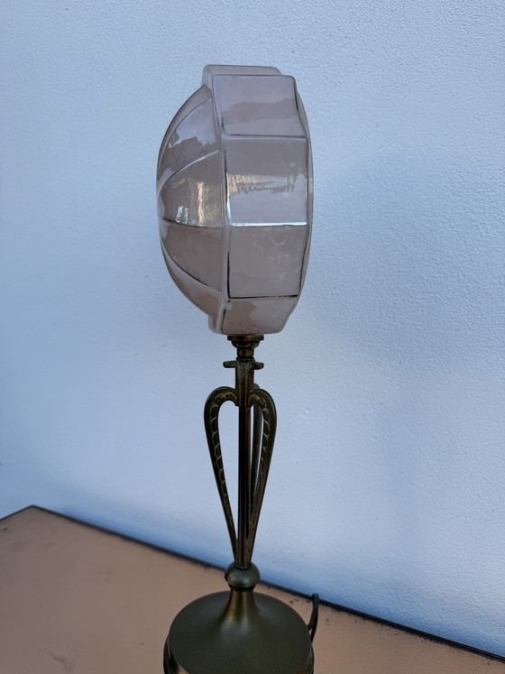 Lámpara Art Déco de bronce y cristal de Clichy – Lámparas de mesa, Bronze, Glass (photo 5 of 15)