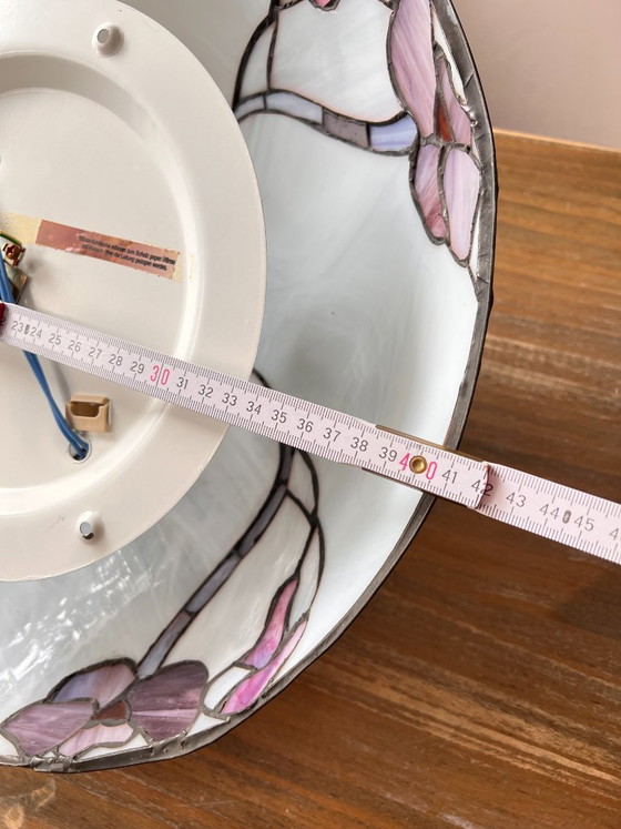 Image 1 of Plafonnier vintage de style Tiffany, lampe en verre.