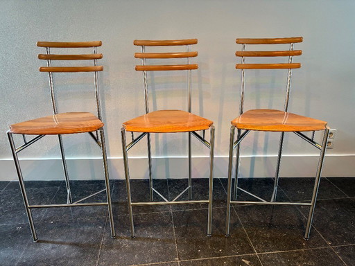 4 X Christian Erker For Zumsteg Collection Switzerland Bar Chairs