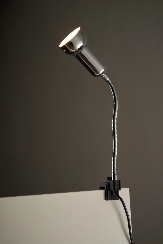 Lampada a morsetto cromata di Cosack, Cosack Leuchten, Lampade da scrivania, Metallo, Cromo, Nero, Space Age (foto 5 di 5)