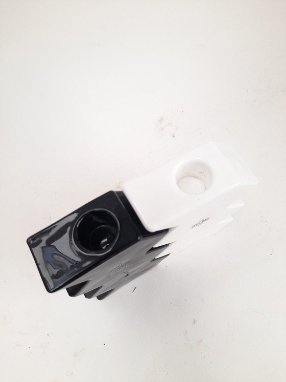 Image 1 of 2 Holmegaard glass zigzag candle holders 