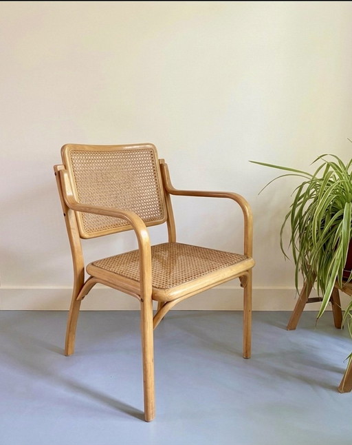 B-16 Stoel uit de jaren 70, ontworpen door Mirjana Maračić – fauteuils, Wood, Rattan (photo 2 of 11)