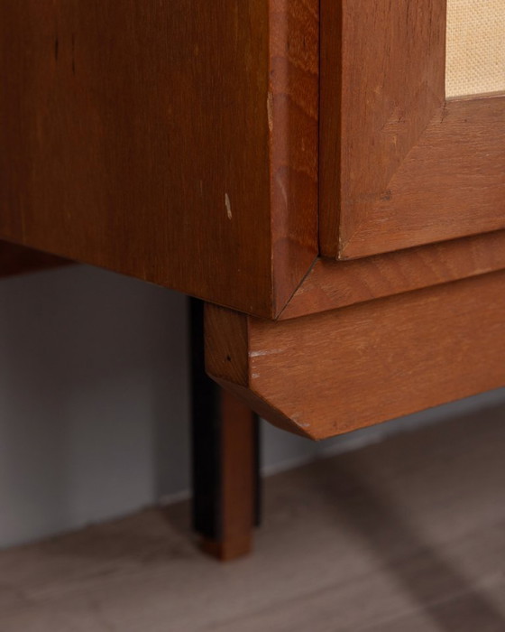 Image 1 of 1960s Italian Design Two-Door Wardrobe in Wood and Fabric