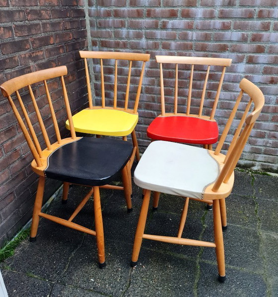 Image 1 of Vintage Dining Chairs 60s Bars Chairs 4 Colors Top