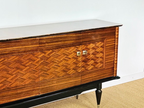 Image 1 of Sideboard aus Makassar-Ebenholz im Art-Deco-Stil, Frankreich, 1940er Jahre