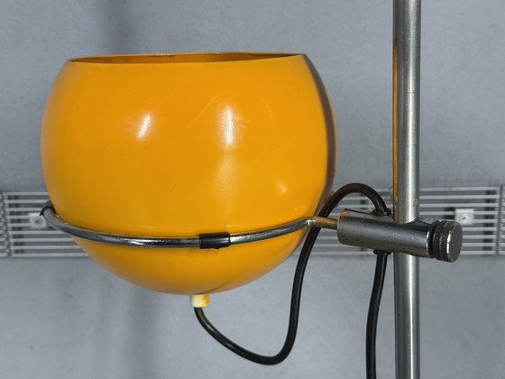 Image 1 of Vintage standing lamp – Gepo / Gerda – orange spherical shade – 1970s Space Age design