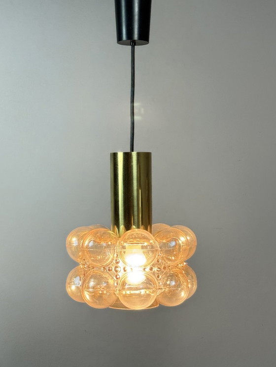 Image 1 of Mid-Century Bubble Glass Pendant Lamp by Helena Tynell for Glashütte Limburg, Germany, 1960s