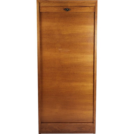 Vintage teak wood jalousie cabinet with sliding drawers, 1960