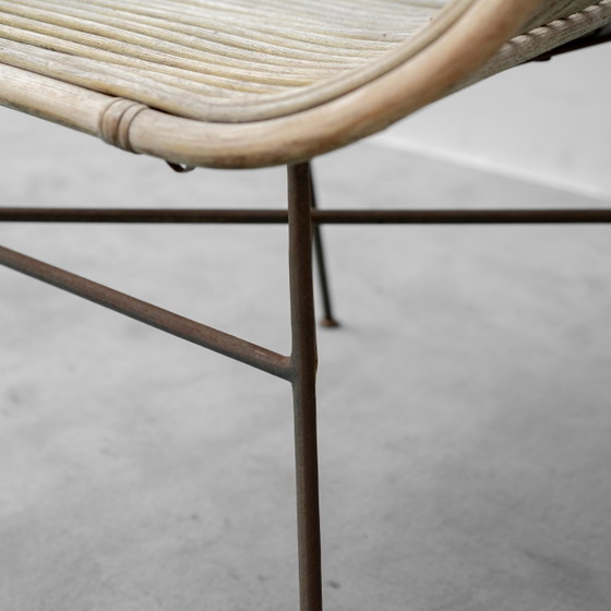 Fauteuil Lounge Vintage en Rotin et Métal, Design Moderne des Années 60 – Metal, Rattan (photo 12 of 12)