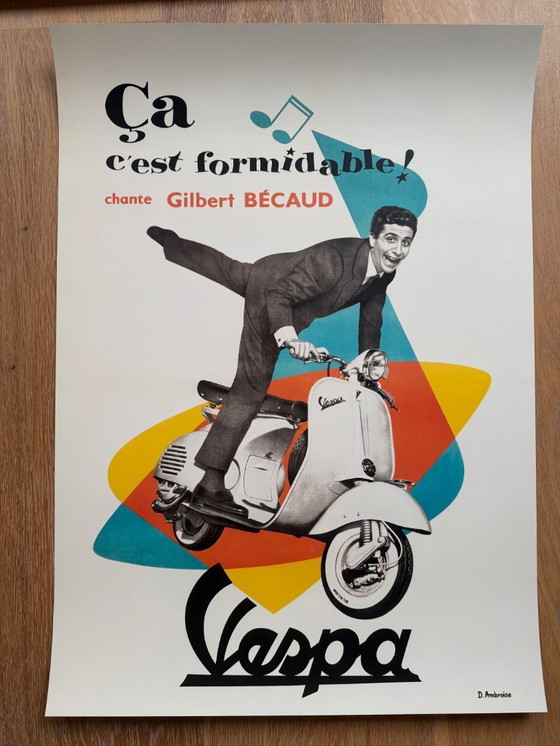 Image 1 of Gilbert Bécaud, Vespa, Copyright D.Ambrosie, Stampato in Belgio