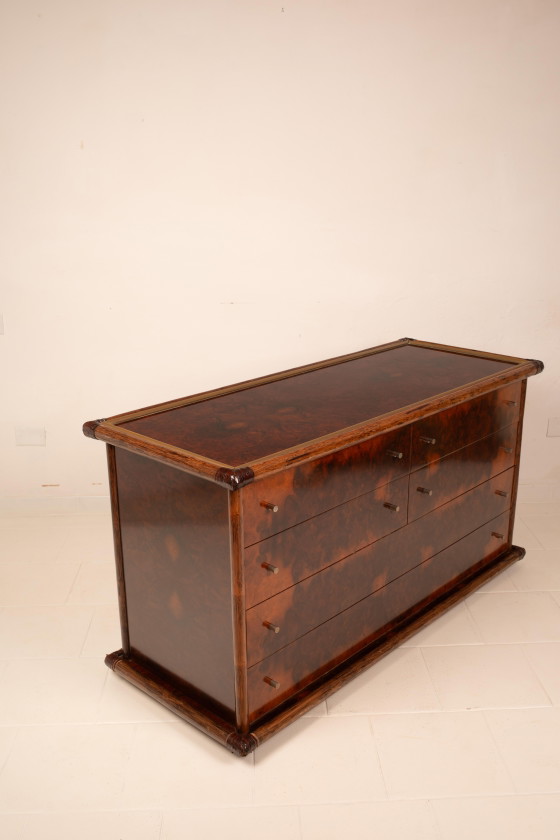 Alberto Smania Marango Cassettiere in radica e bambù Studio Smania – Leather, Brass, Italian Design (photo 10 of 26)