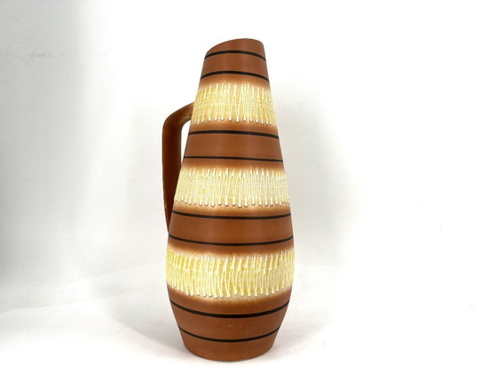 Image 1 of Vaso vintage Scheurich Keramimk beige e marrone, anni '60