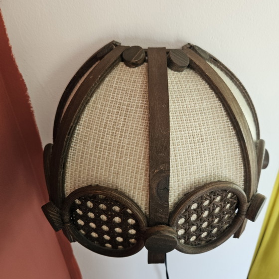 Image 1 of Vintage rattan wall lamp