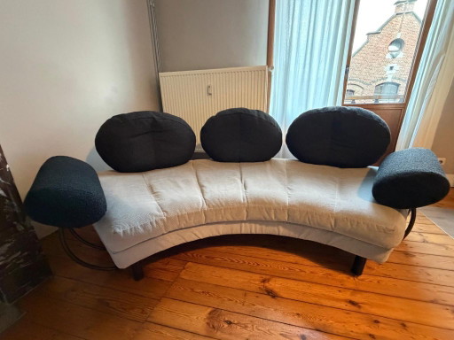 Set di 2 Divani Zanotta 'Europa' 3 Posti – 3 5 zitsbanken, rvs, Textile