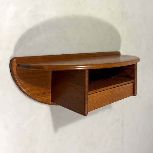 Console murale en teck Kai Kristiansen Vildbjerg Møbelfabrik Danemark années 1960